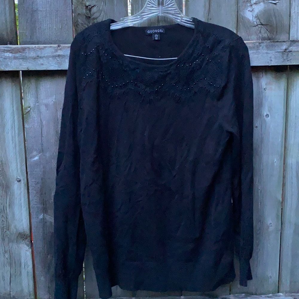 George black jeweled top sz. L